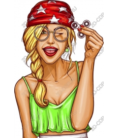 Playful girl with toy-spinner