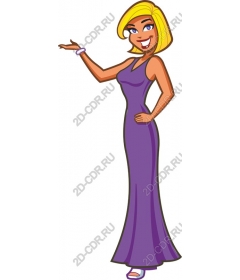  Elegant woman in purple dress