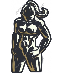  Enhanced muscular woman