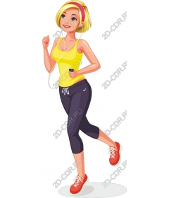  Energetic running woman