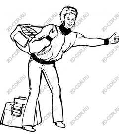 Vintage illustration the traveller