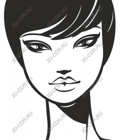 Modern black and white female face