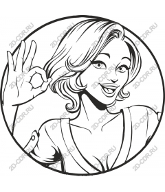Cheerful woman with a gesture of "OK"