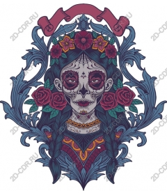  Floral skull Dia de los Muertos