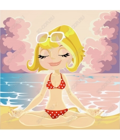 Fun beach meditator
