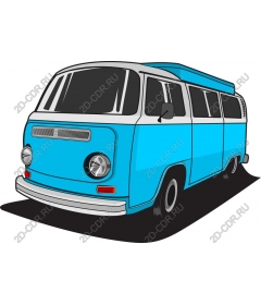 Retro blue van