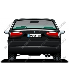  Elegant black car, rear view