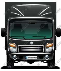  Modern black delivery truck