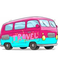  Colorful retro van to travel