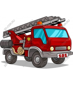  Cartoon fire truck
