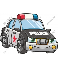 Funny cartoon police car