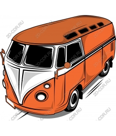  Classic retro orange Volkswagen bus