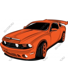  Bright orange muscle car
