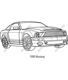 Ford Mustang, line art