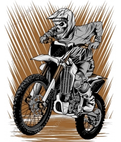 Skull Motocross Rider