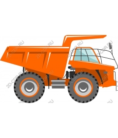 Orange dump truck