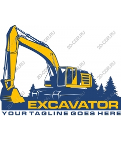  Excavator with a custom slogan