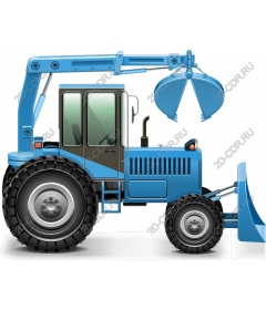 Blue construction tractor