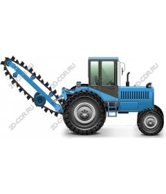  Blue tractor-excavator