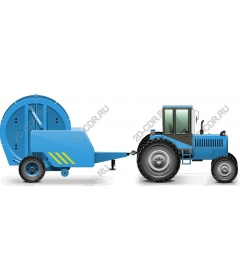  Blue tractor with coil