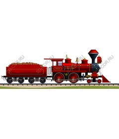 Vintage red steam locomotive