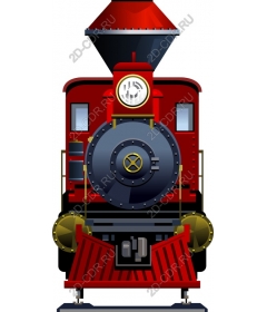 Vintage red steam locomotive