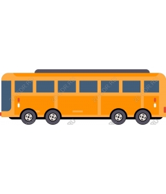 Яркий оранжевый автобус