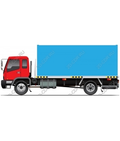 Red flatbed truck