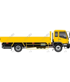 Yellow flatbed truck