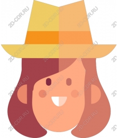 Cheerful girl in yellow hat