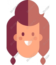 Funny characters with pigtails