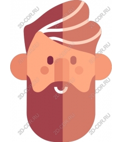 Stylized bearded character