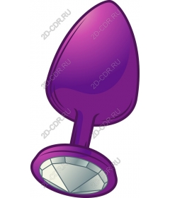  Bright purple butt plug with precious stones