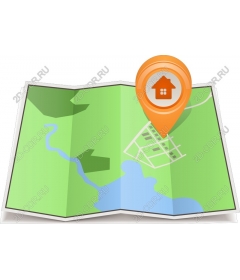  Bright foldable map with a pin to indicate the location of the house