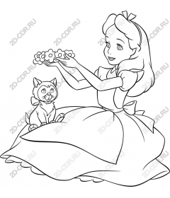 Whimsical girl and cat