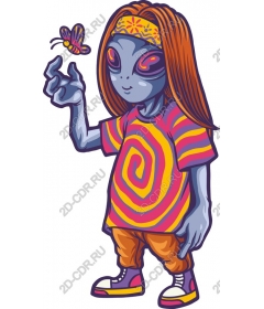 Bizarre alien character with butterfly