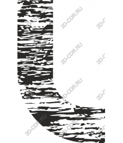  Art black and white letter "U"
