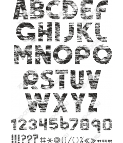 Set of clipart grunge-style-alphabet - Textured letters