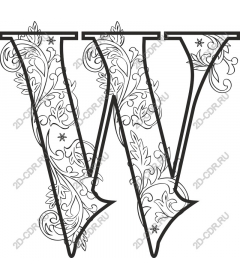  Floral monogram letter W