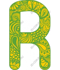  Artistic floral letter R