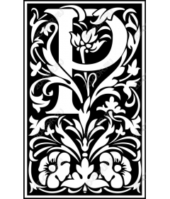  Floral monogram Letter "P"