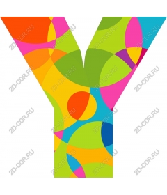  Colored round letter Y