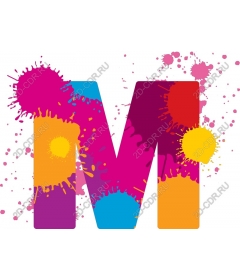  Color splash letter M