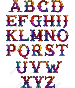 Set of retro-rainbow alphabet