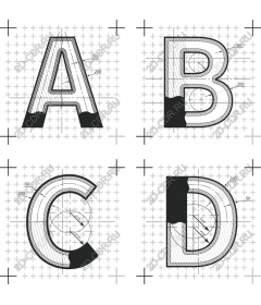  Набор архитектурных букв: A, B, C, D