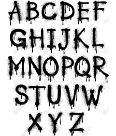 Font set Dripping Black