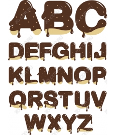 A set of chocolate drops with the alphabet