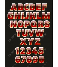A set of glossy letters of the alphabet and numbers