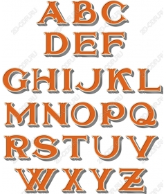 Set of clipart in vintage style, alphabet - vintage-letters AZ