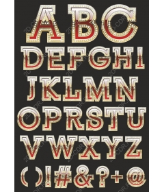 Set of clipart illuminated alphabet - Vintage-letters and symbols